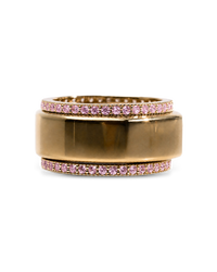 Smart Ring Pink CZ Band Set of 2