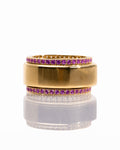 Smart Ring Amethyst CZ Band Set of 2