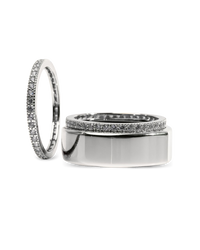 Smart Ring CZ Band Set of 2