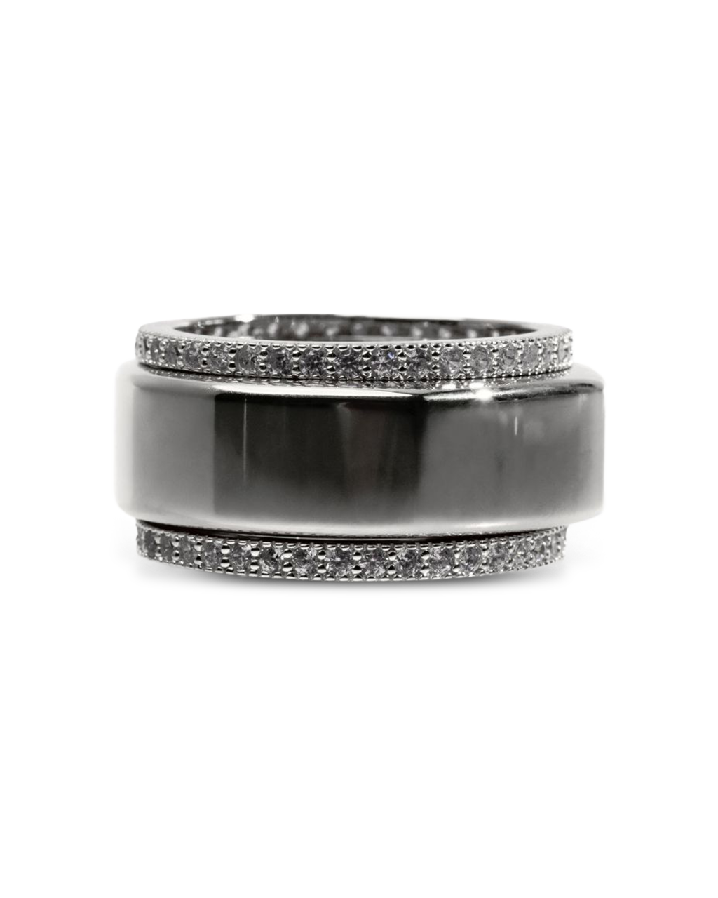 Smart Ring CZ Band Set of 2