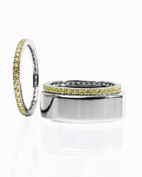 Smart Ring Canary CZ Band Set of 2