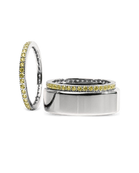 Smart Ring Canary CZ Band Set of 2
