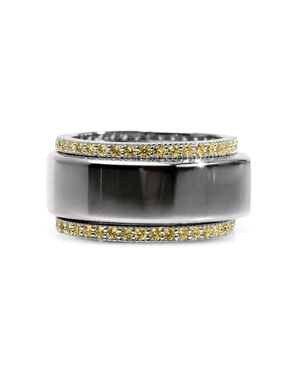 Smart Ring Canary CZ Band Set of 2