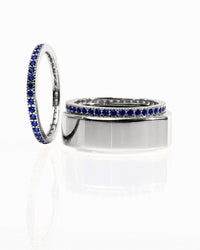 Smart Ring Sapphire CZ Band Set of 2