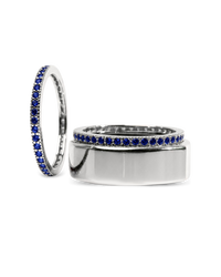 Smart Ring Sapphire CZ Band Set of 2