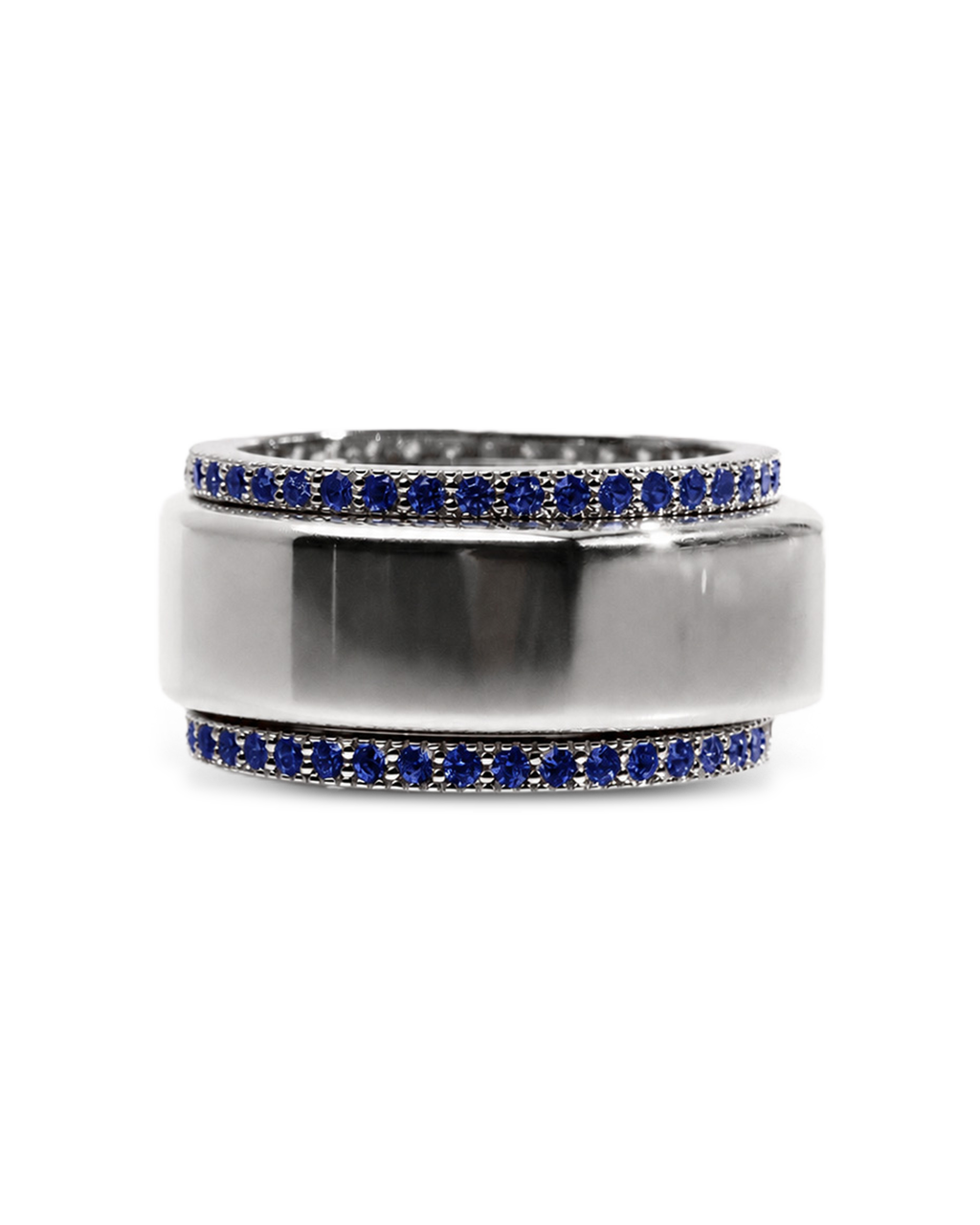 Smart Ring Sapphire CZ Band Set of 2