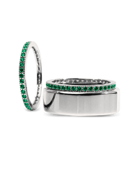 Smart Ring Emerald CZ Band Set of 2