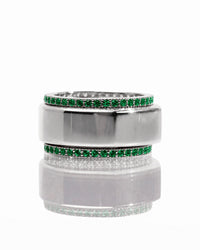 Smart Ring Emerald CZ Band Set of 2