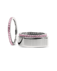 Smart Ring Pink CZ Band Set of 2