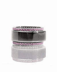 Smart Ring Pink CZ Band Set of 2