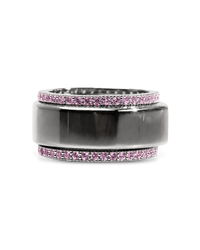 Smart Ring Pink CZ Band Set of 2