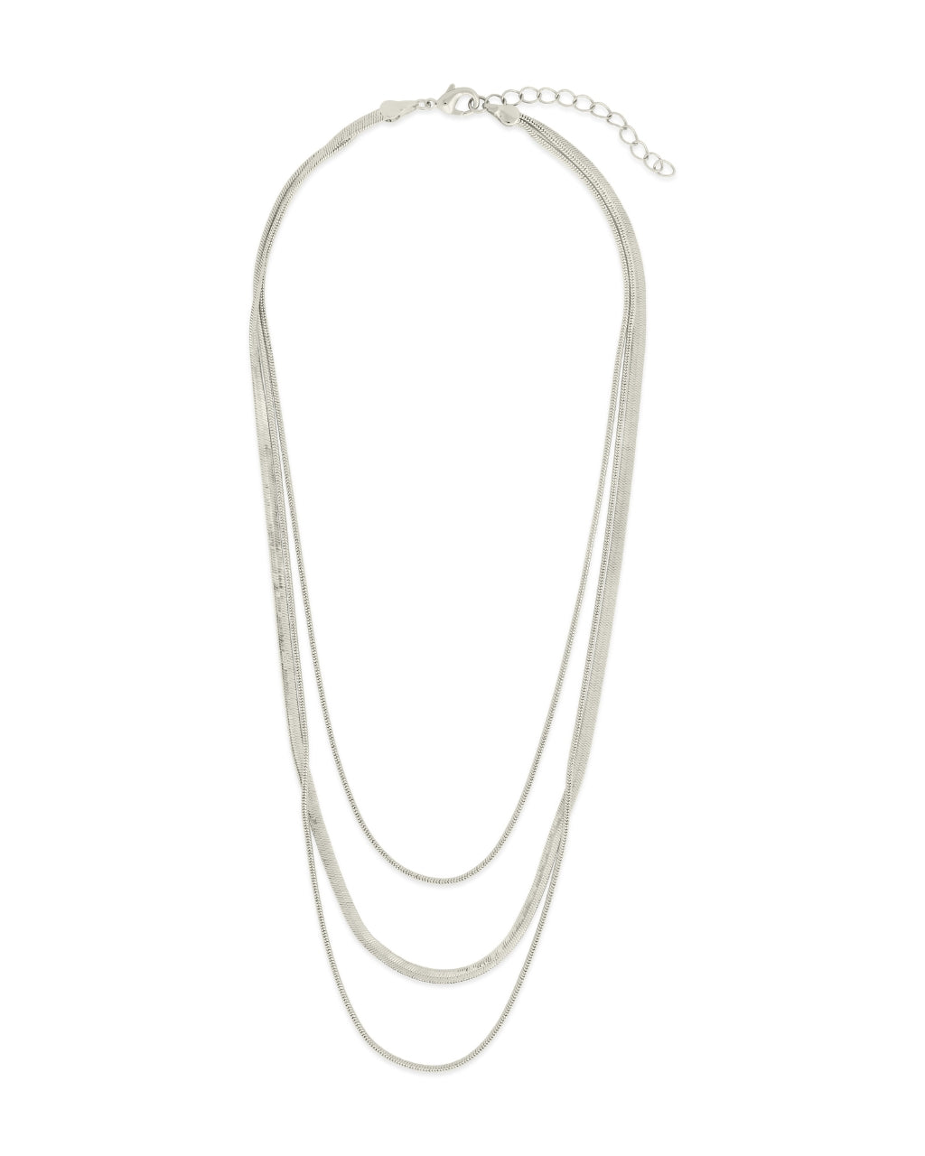 Everly Layered Herringbone Chain Necklace