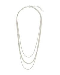 Everly Layered Herringbone Chain Necklace - Sterling Forever