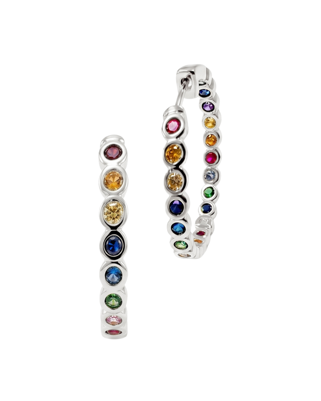 Helene Bezel Rainbow CZ Earring