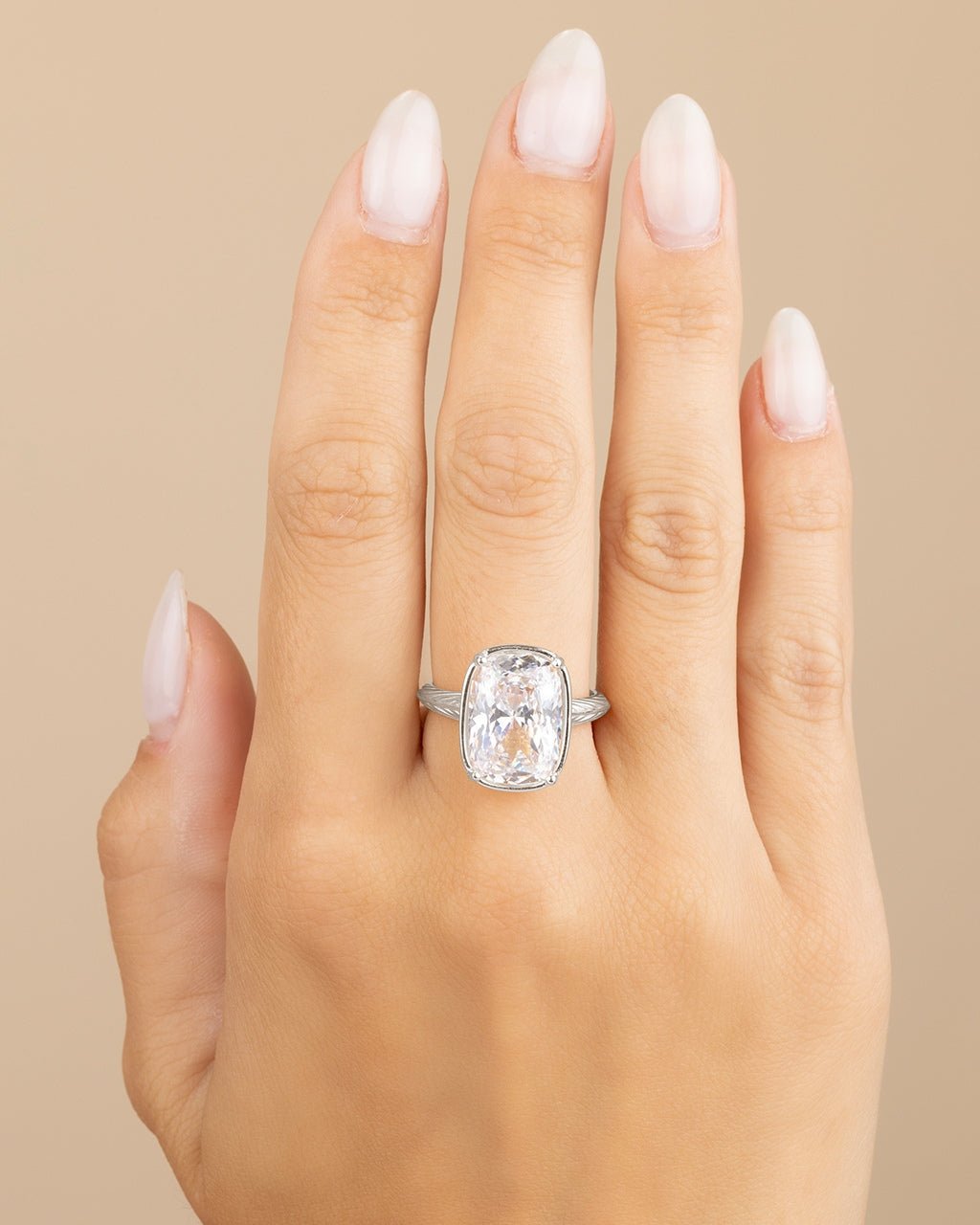 Sterling Silver Elongated Cushion Cocktail Ring - Sterling Forever