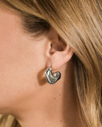 Demi Chunky Molten Metal Hoop Earrings - Sterling Forever