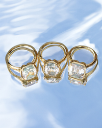 Sterling Silver Emerald Cut CZ Cocktail Ring
