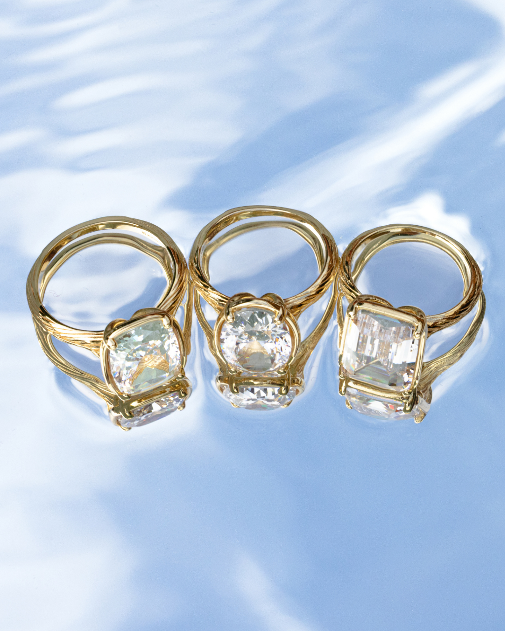 Sterling Silver Emerald Cut CZ Cocktail Ring