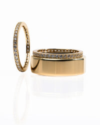 Smart Ring CZ Band Set of 2