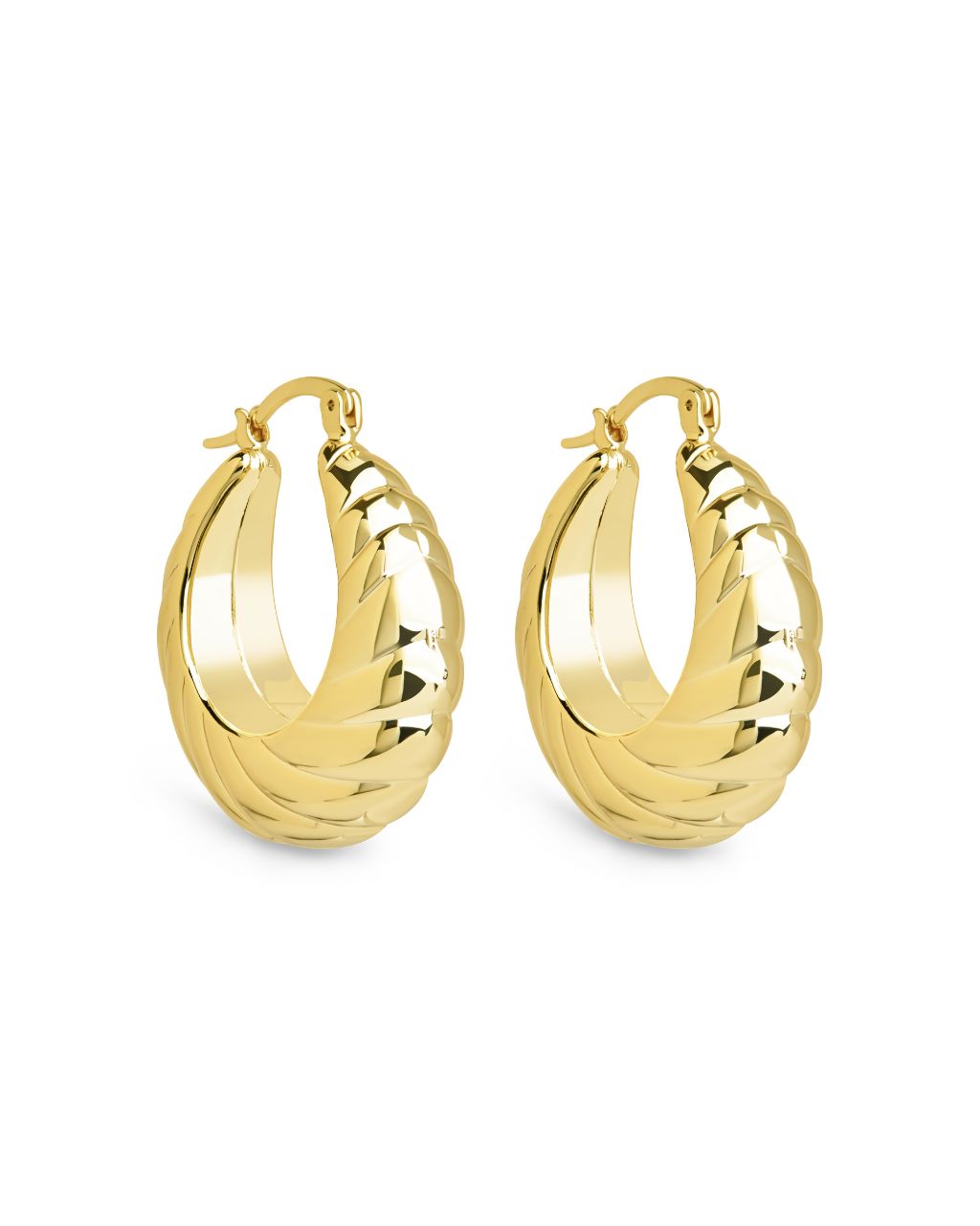 Caroline Textured Hoop Earrings