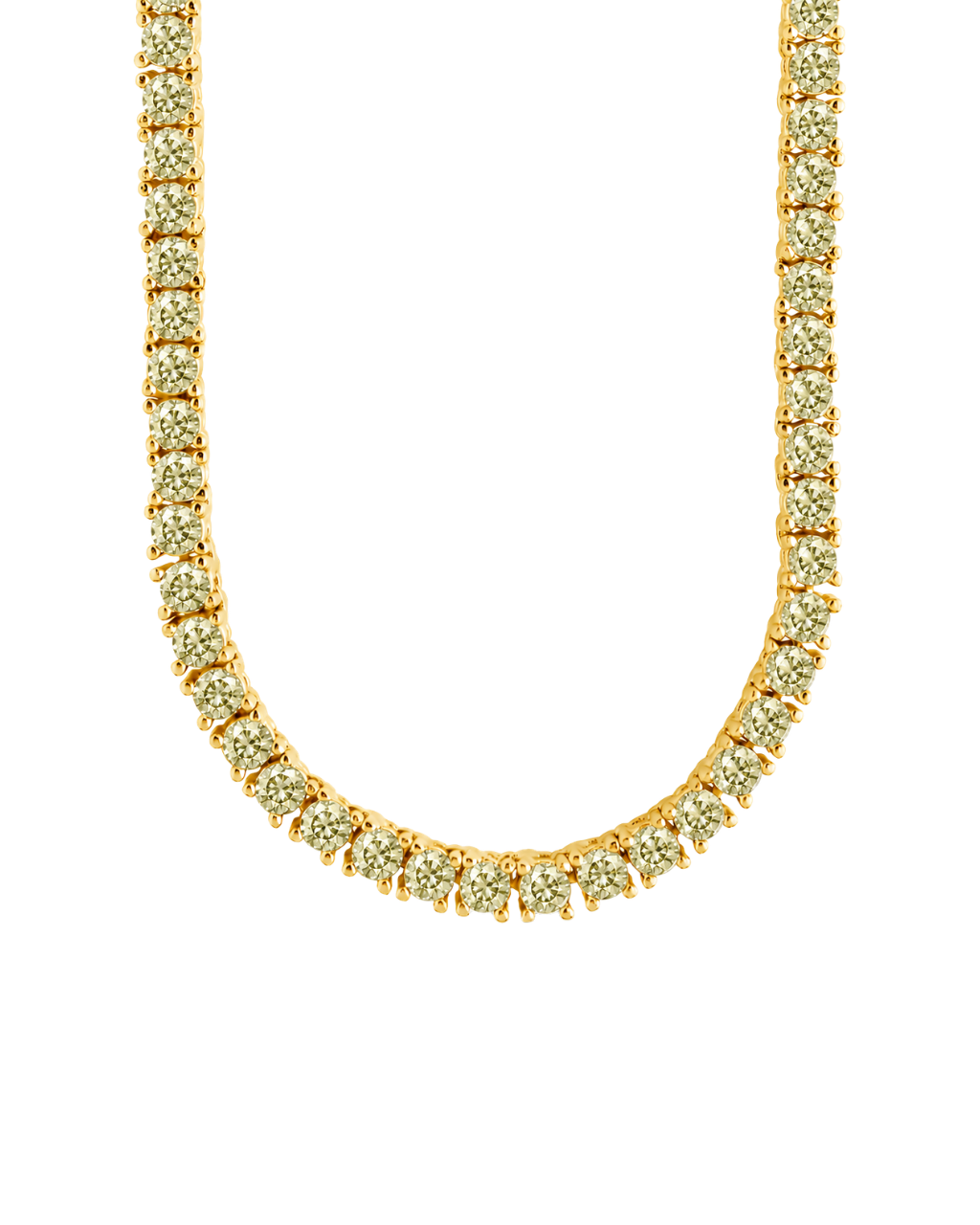 Cecil Light Yellow CZ Tennis Necklace
