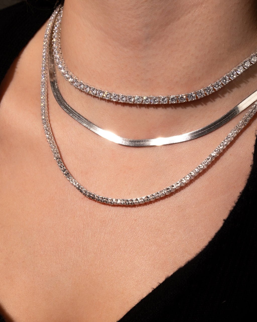Jadon Adjustable CZ Tennis Necklace - Sterling Forever
