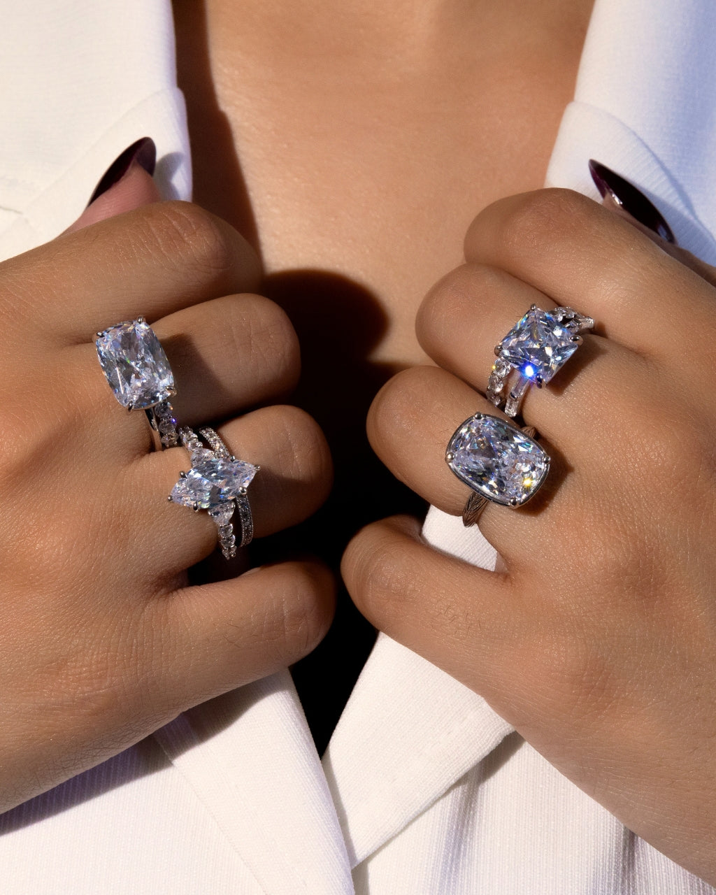 Sterling Silver Princess Baguette Ring