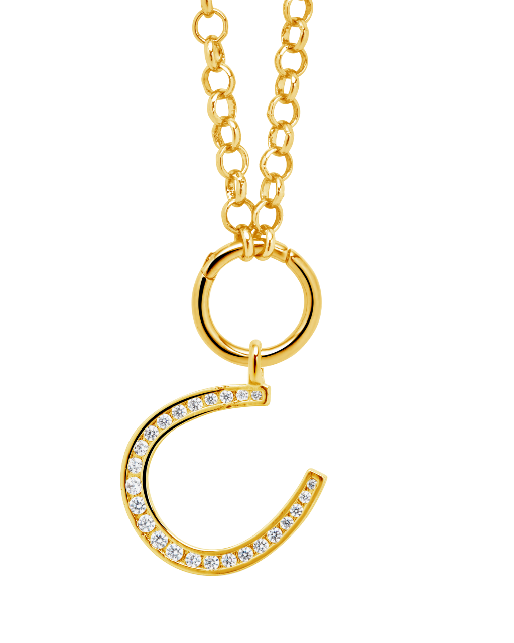 CZ Horseshoe Charm