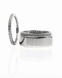 Smart Ring CZ Band Set of 2