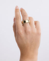 Smart Ring CZ Band Set of 2