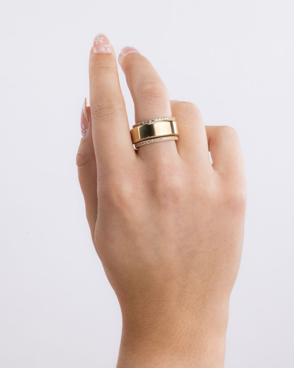 Smart Ring CZ Band Set of 2