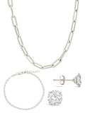 Sterling Silver Paperclip & Everyday Studs Jewelry Bundle - Sterling Forever