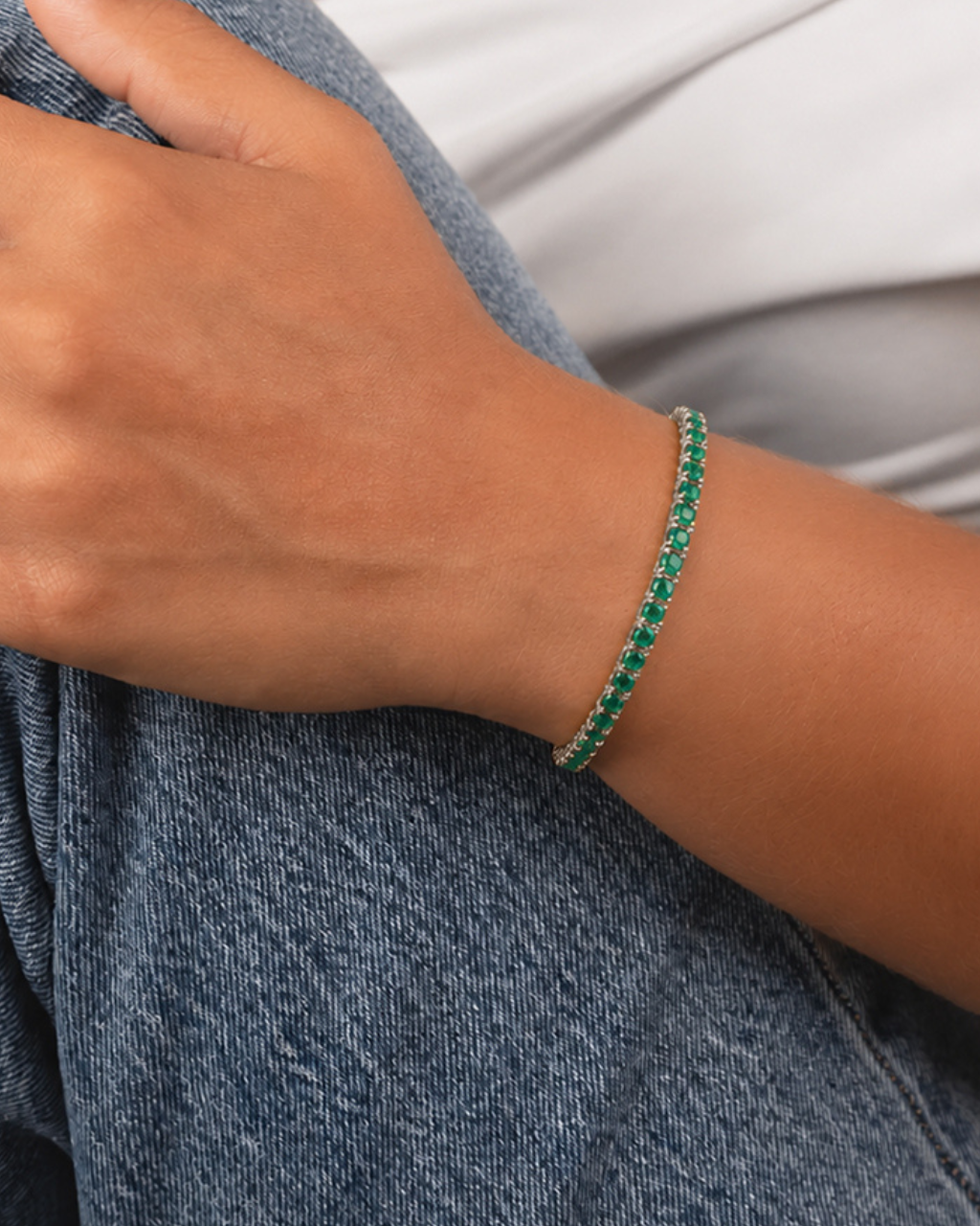 Laurie Emerald CZ Tennis Bracelet