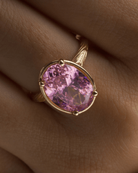 Sterling Silver Oval Cut Pink Sapphire CZ Cocktail Ring - Sterling Forever