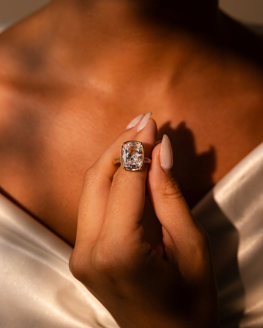 Sterling Silver Elongated Cushion Cocktail Ring - Sterling Forever