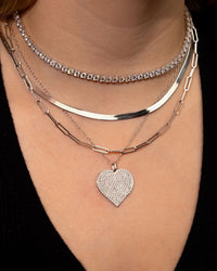Sterling Silver CZ Statement Heart Pendant - Sterling Forever