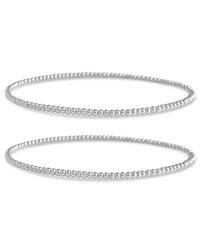 Sterling Silver Beaded Stretch Bracelet Sets - Sterling Forever