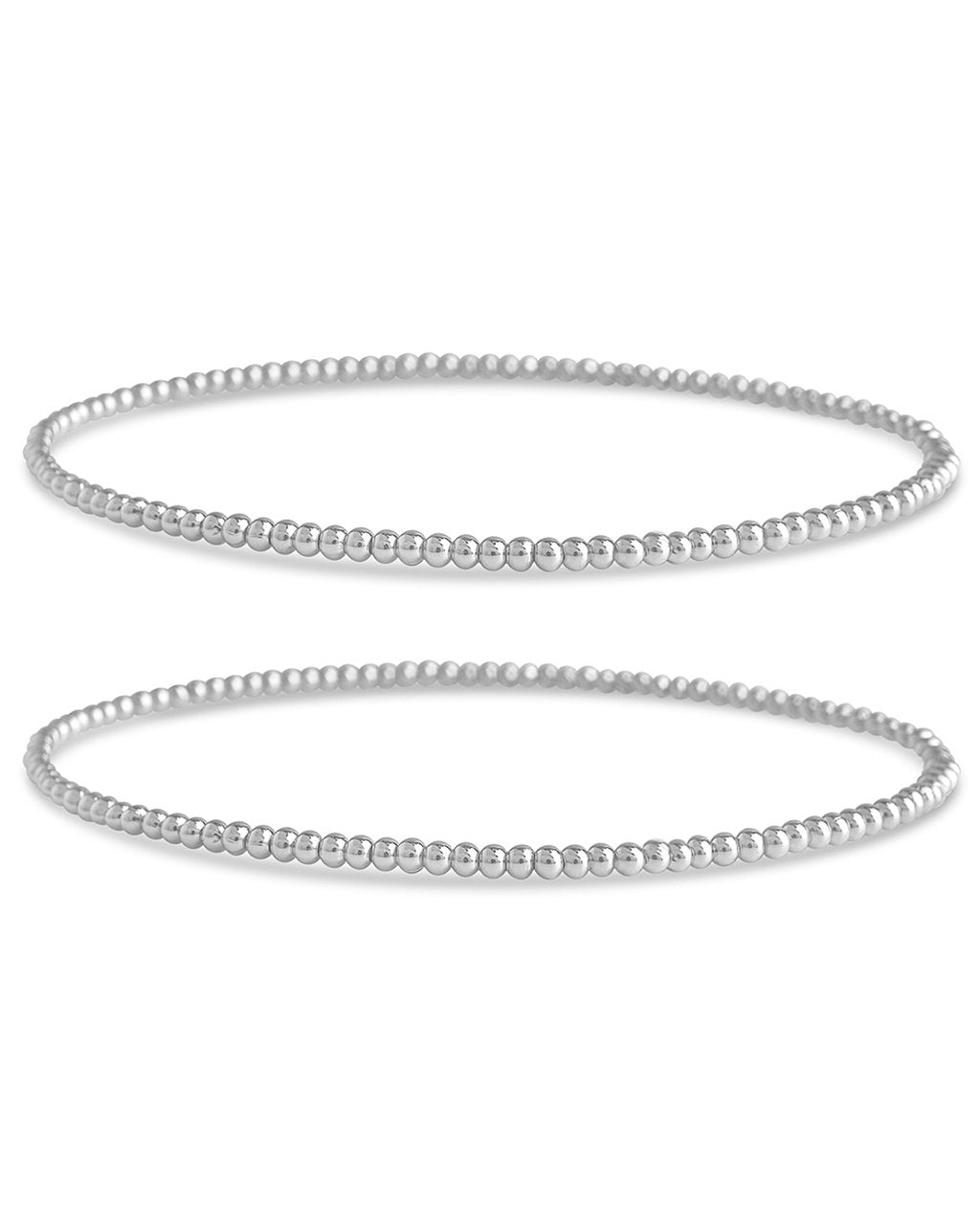 Sterling Silver Beaded Stretch Bracelet Sets - Sterling Forever