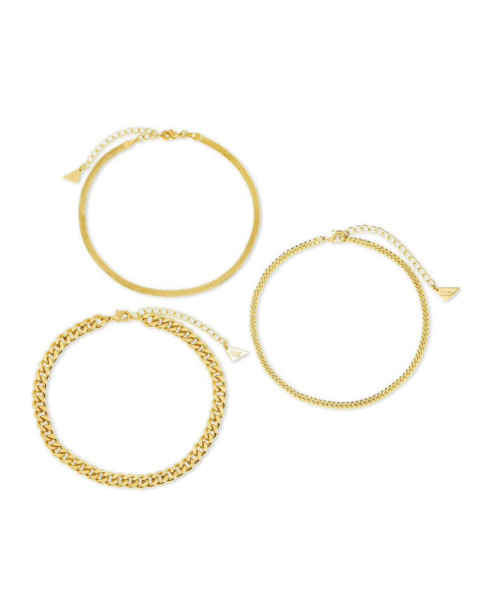 Adalina Three Chain Anklet Set