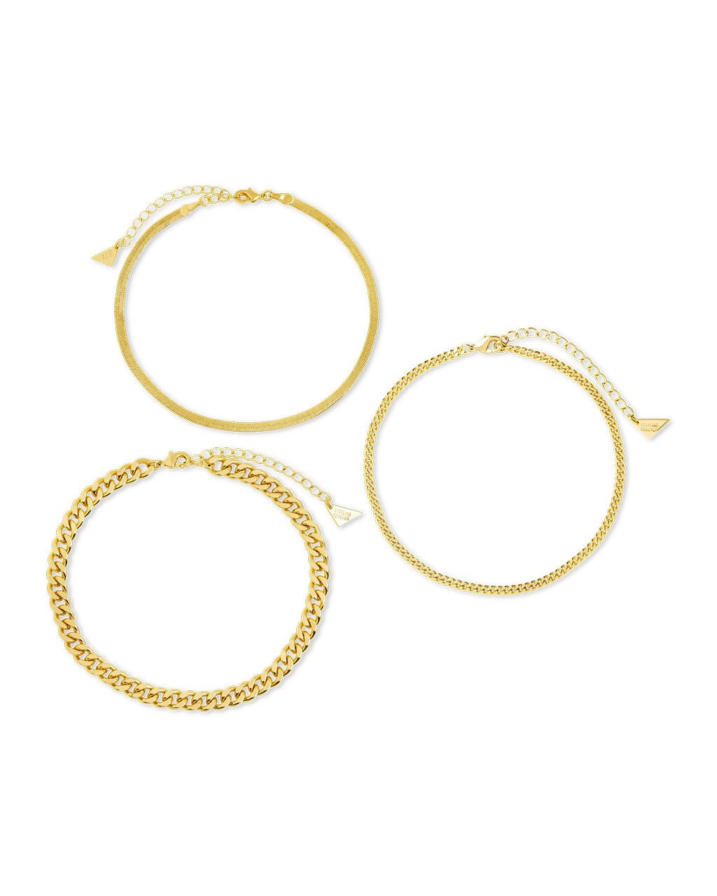 Adalina Three Chain Anklet Set