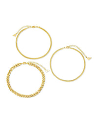 Adalina Three Chain Anklet Set - Sterling Forever