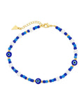 Sibyl Evil Eye Charm & Pearl Anklet - Sterling Forever