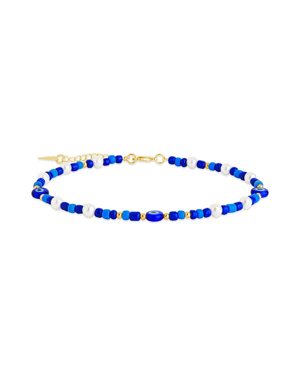 Sibyl Evil Eye Charm & Pearl Anklet - Sterling Forever