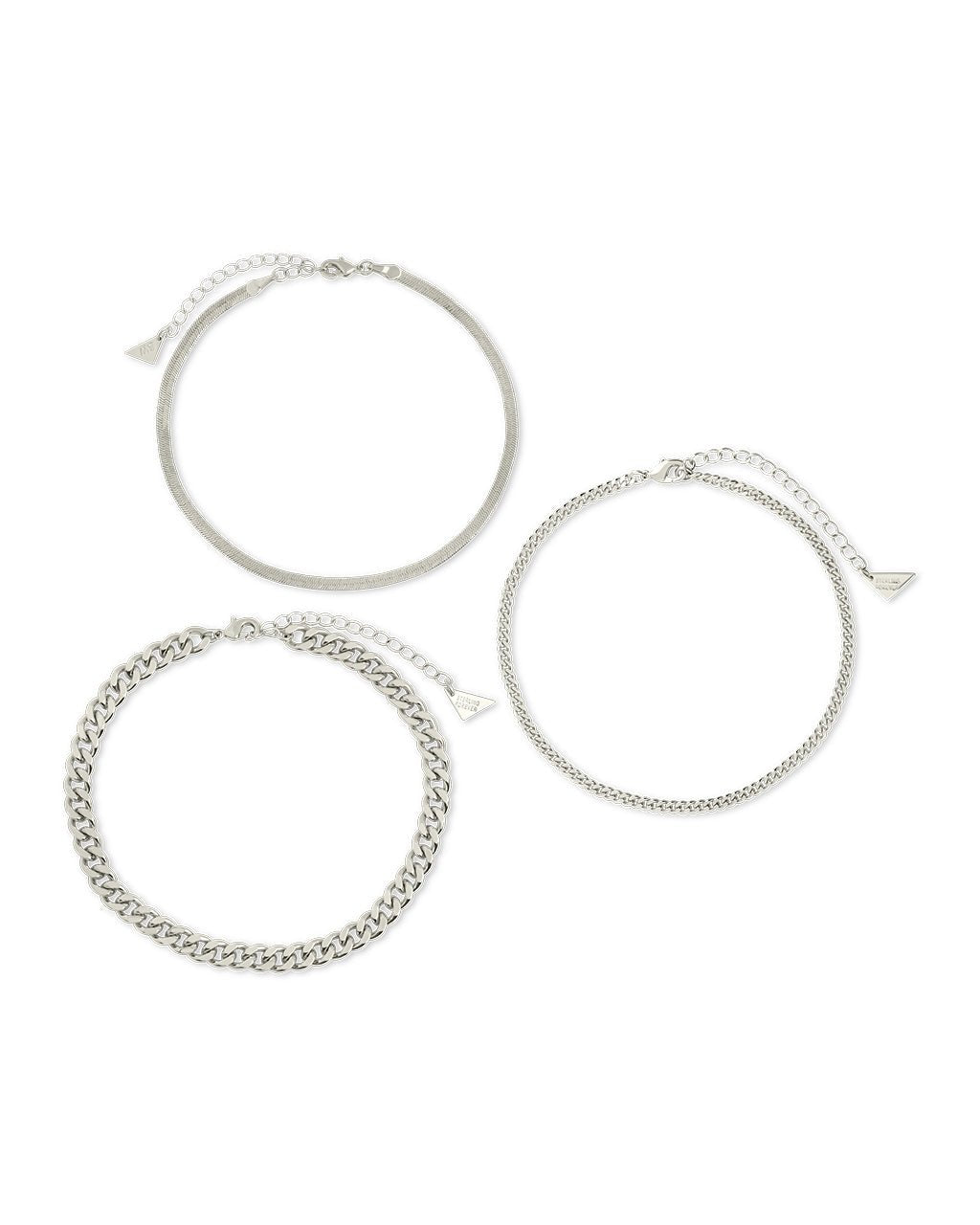 Adalina Three Chain Anklet Set - Sterling Forever