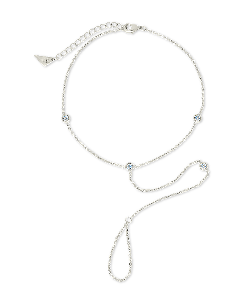 Sylvia CZ Chain Toe Anklet - Sterling Forever