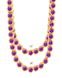 Helene Bezel Amethyst CZ Tennis Necklace