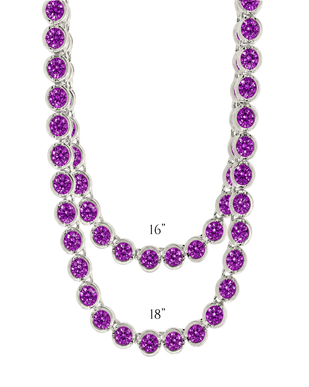 Helene Bezel Amethyst CZ Tennis Necklace – Sterling Forever
