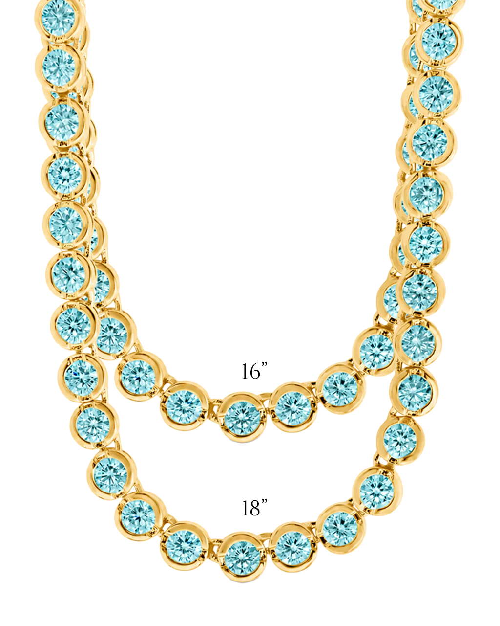 Helene Bezel Aquamarine CZ Tennis Necklace – Sterling Forever