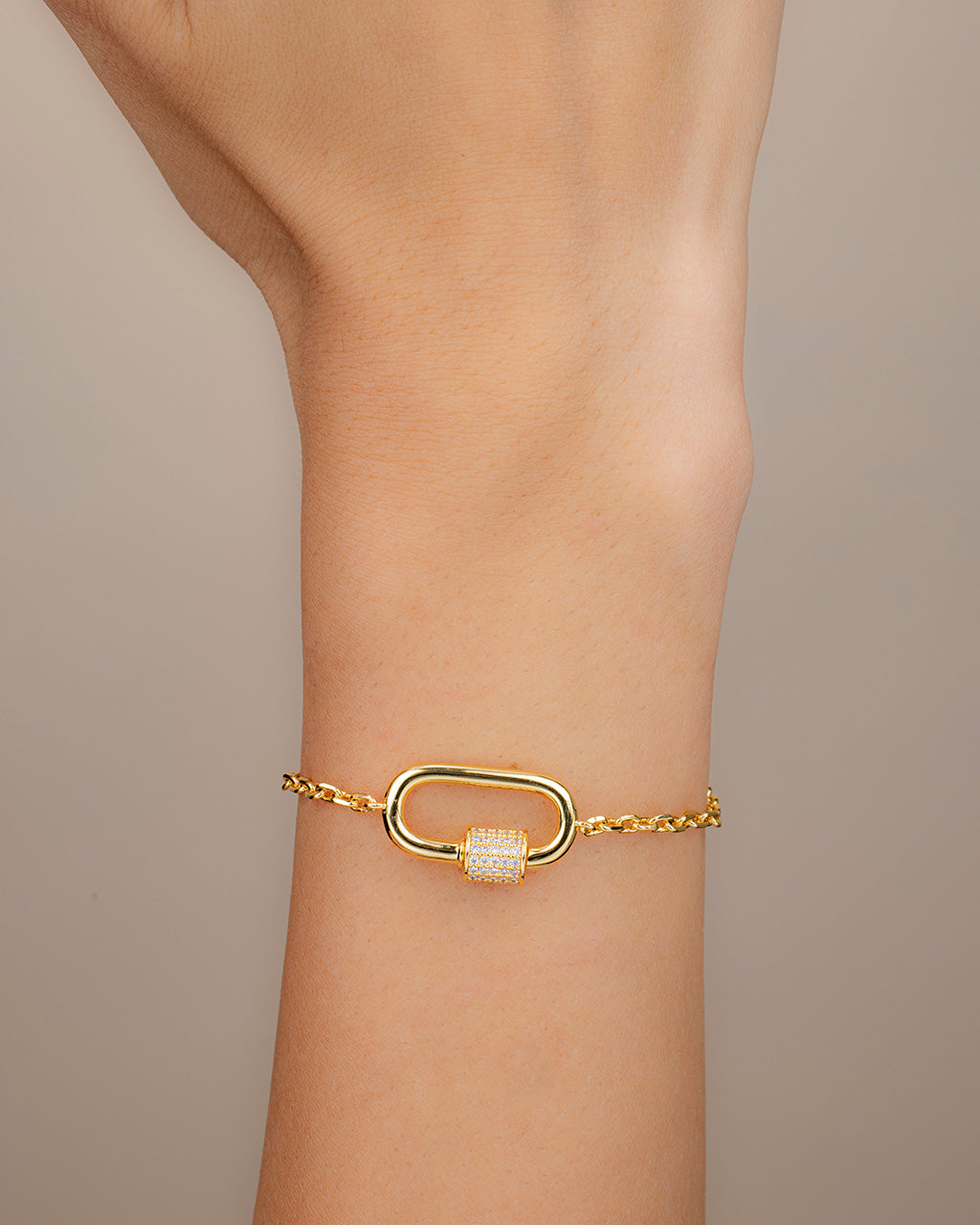 CZ Carabiner Bolo Bracelet