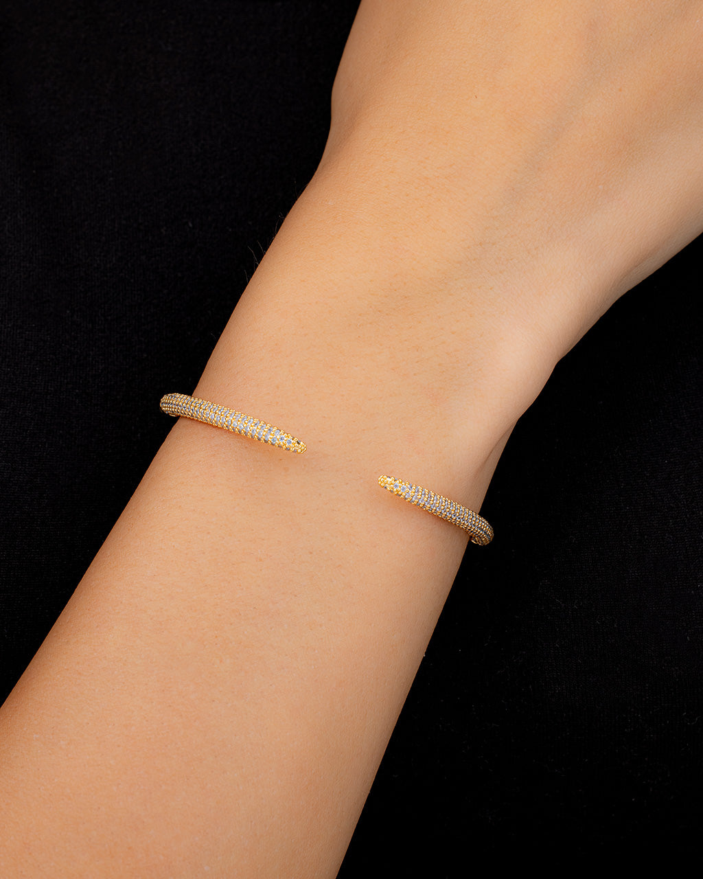 CZ Open Spike Cuff Bracelet